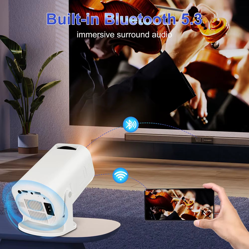 Android 14 P330W Projector HD 1080P 4K Supported Allwinner H723 BT5.3 Smart TV Office Micro Portable Wifi6 Home Theater