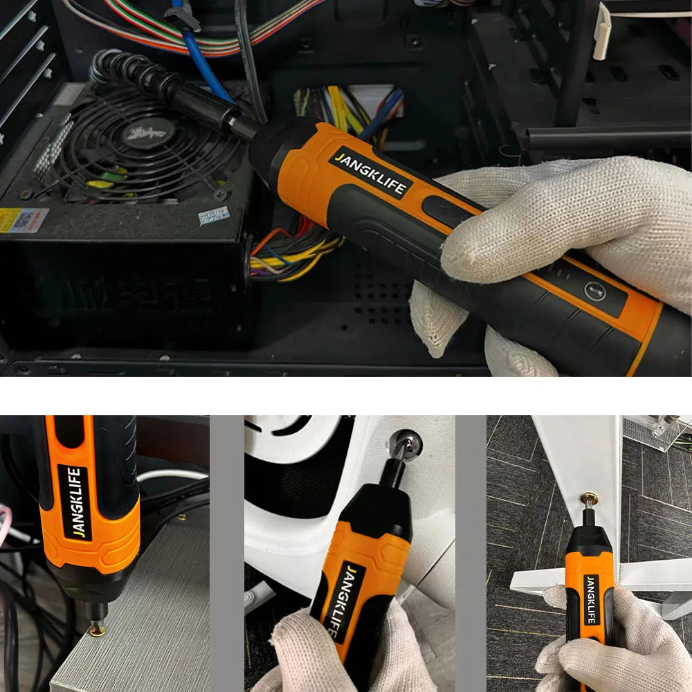 JANGKLIFE Cordless Electric Screwdriver Lithium Battery Mini Drill 3.6V Power Tools Set Household Maintenance Repair