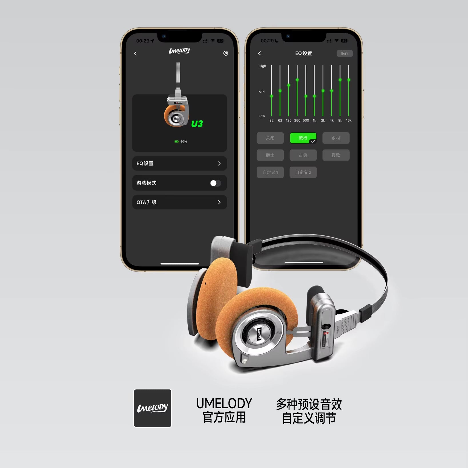 U3 RETRO Headphones Wireless Bluetooth Headphones On-Ear Headphones HIFI Wireless Foldable Noise Canceling Headphone