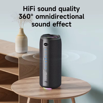 -S49PRO Portable Bluetooth Speaker 20W IPX6 Waterproof,Micro SD Card,Aux-In Plug,10H Playtime,Rgb Light Wireless Stereo