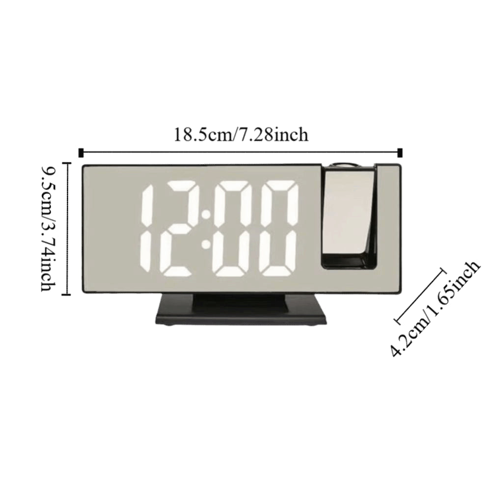 Projection Alarm Clock Projector Mirror Clock Display Temperature Snooze Clocks