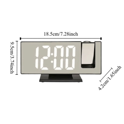 Projection Alarm Clock Projector Mirror Clock Display Temperature Snooze Clocks