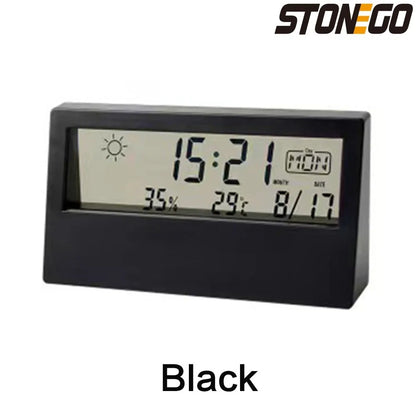 Alaways on Table Clocks Temperature Electronic LED Clocks Mini Music Digital Alarm Clock Backlight Snooze Mute Calendar Desktop