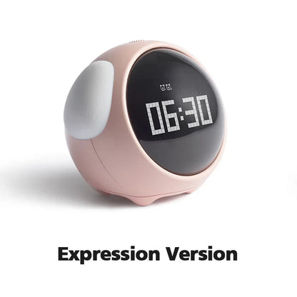 Cute Expression Alarm Clock Snooze Child Kids Digital Alarm Clocks Voice Control Intelligence LED Night Light Alarm Clock