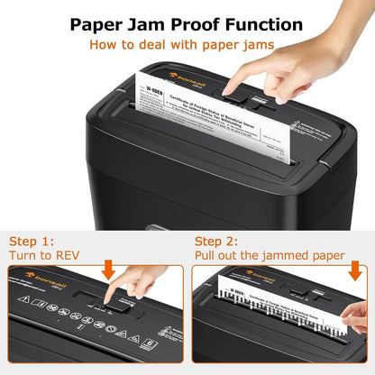Commercial Paper Shredder Industrial 6/8 Sheet Cross Cut Heavy Duty Home Office