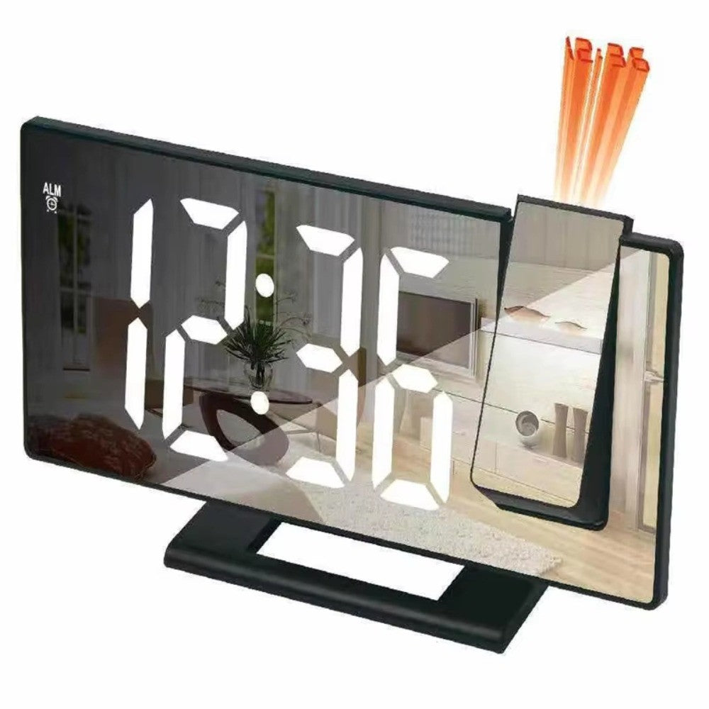 Projection Alarm Clock Projector Mirror Clock Display Temperature Snooze Clocks