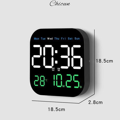 Digital Wall Clocks Temperature Date Week Dispaly Electronic Table Clock 12/24H