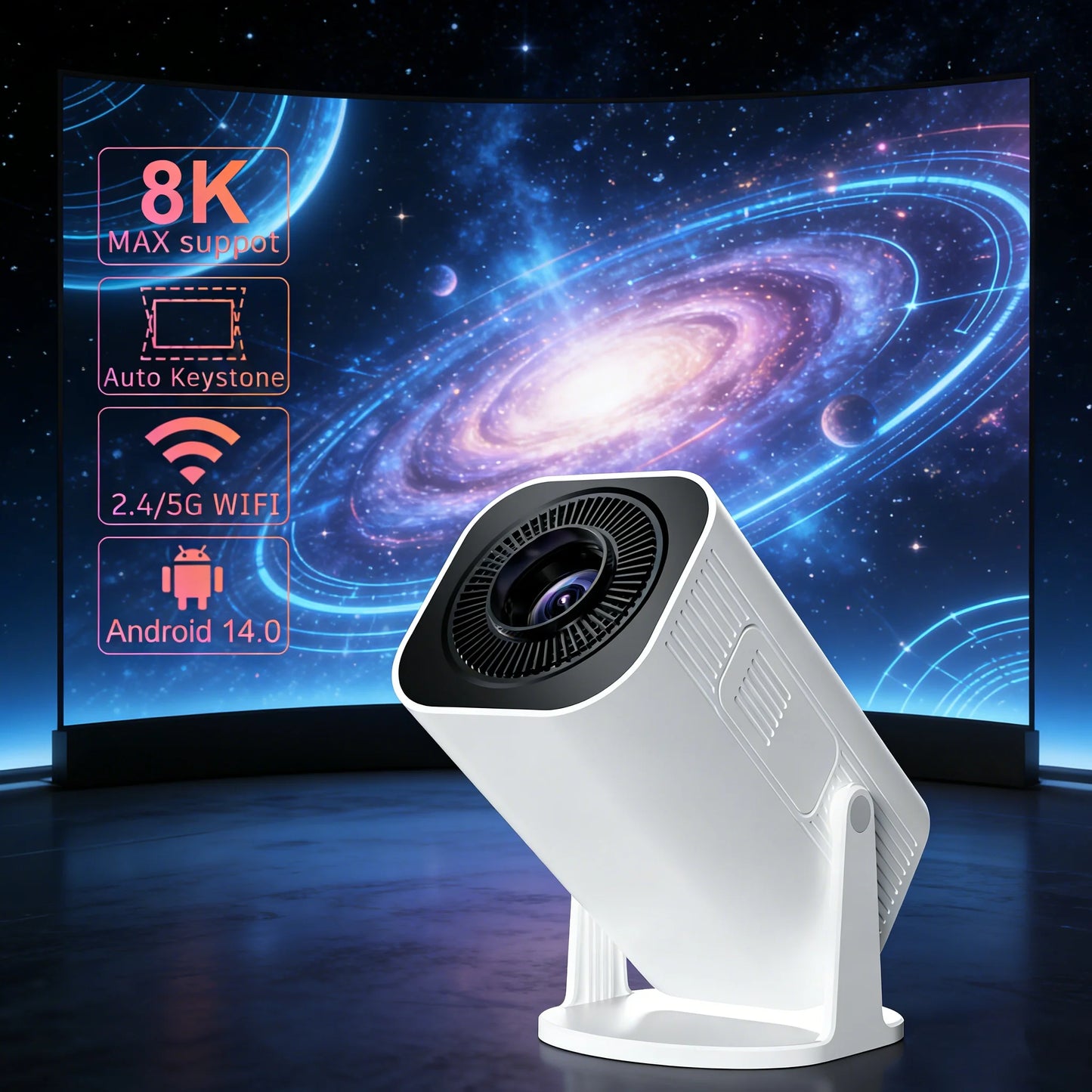 Android 14 P330W Projector HD 1080P 4K Supported Allwinner H723 BT5.3 Smart TV Office Micro Portable Wifi6 Home Theater