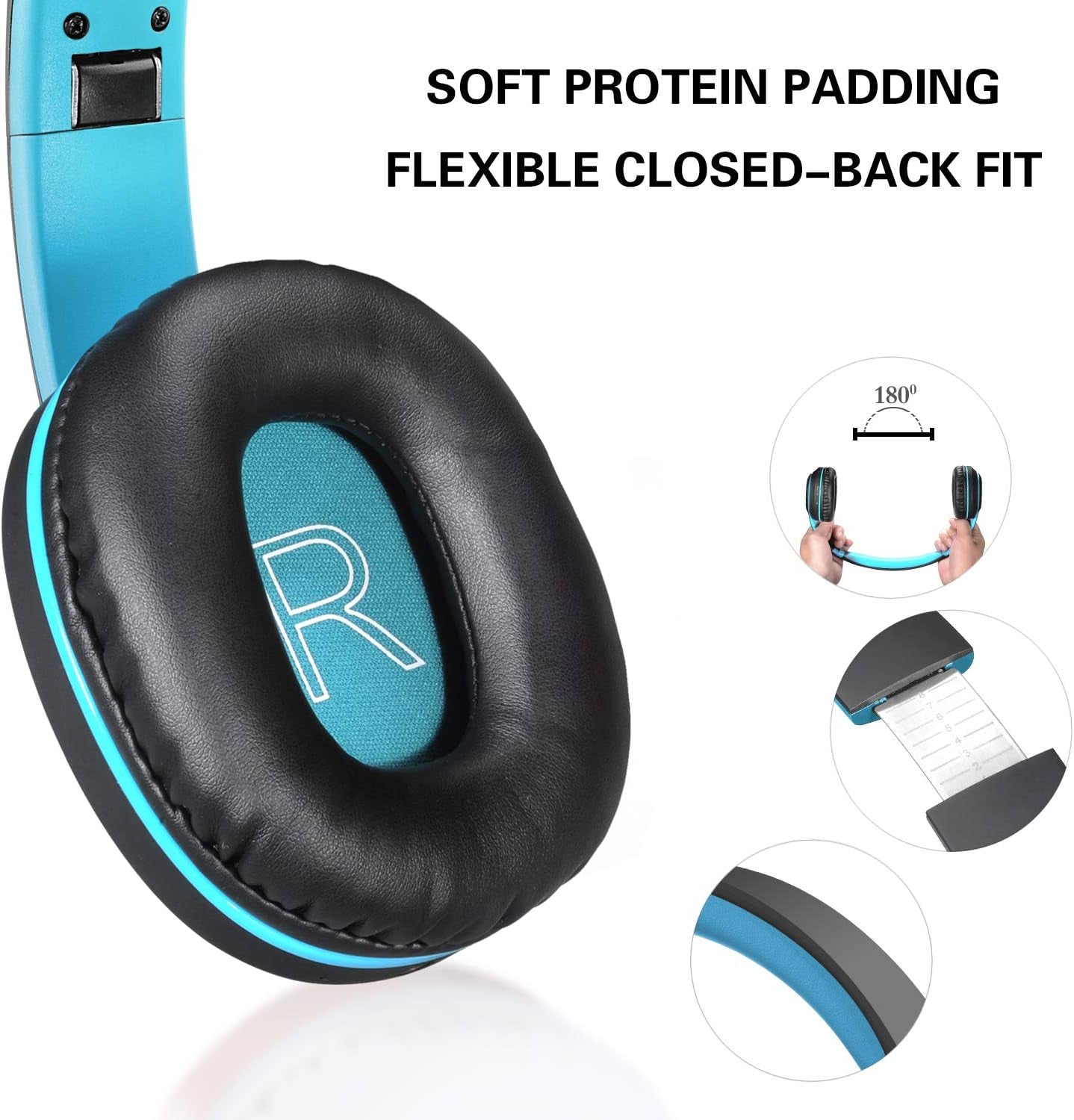 Worwoder Bluetooth Headphones over Ear, 80 Hours Playtime Wireless Headphones Wi