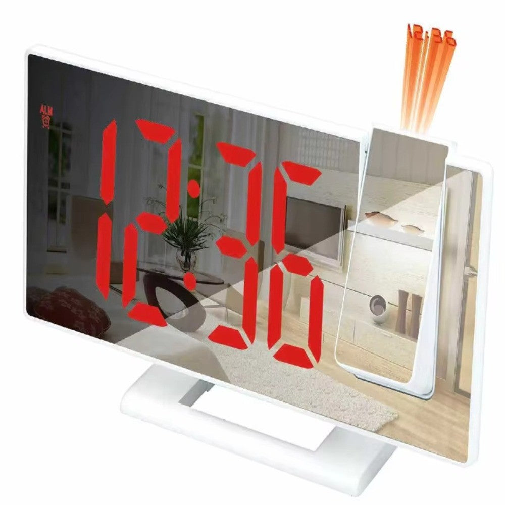 Projection Alarm Clock Projector Mirror Clock Display Temperature Snooze Clocks