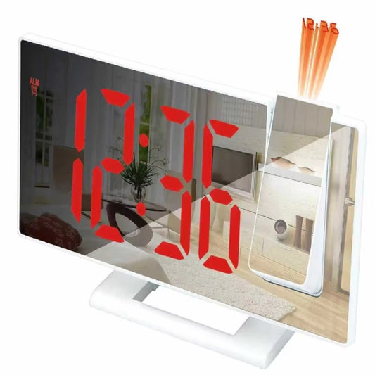 Projection Alarm Clock Projector Mirror Clock Display Temperature Snooze Clocks