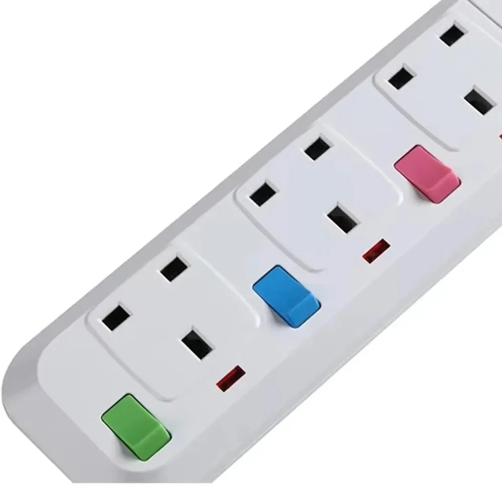 Power Strip Surge Protection UK Electric Plug Adapter 2M Extension Lead 4 Gang/Way 2 USB Mountable Individually Switched