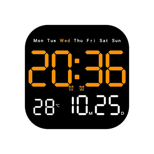 Digital Wall Clocks Temperature Date Week Dispaly Electronic Table Clock 12/24H