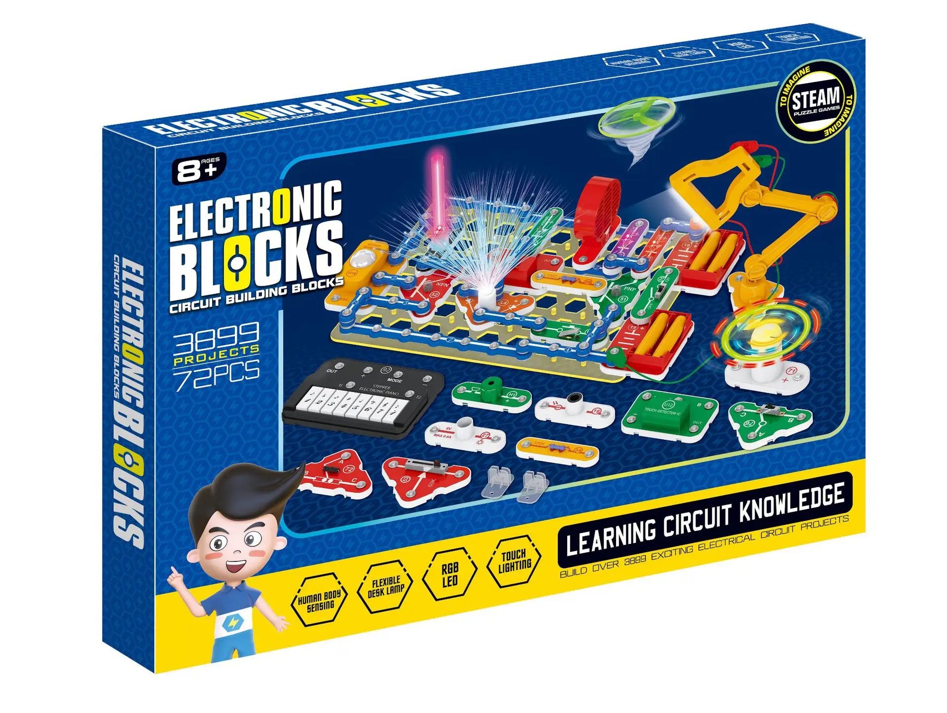 ANU New Circuit Electronic Building Block Scientific Experiment Educational Children'S Assembled Toys Electronic Exploration 8+