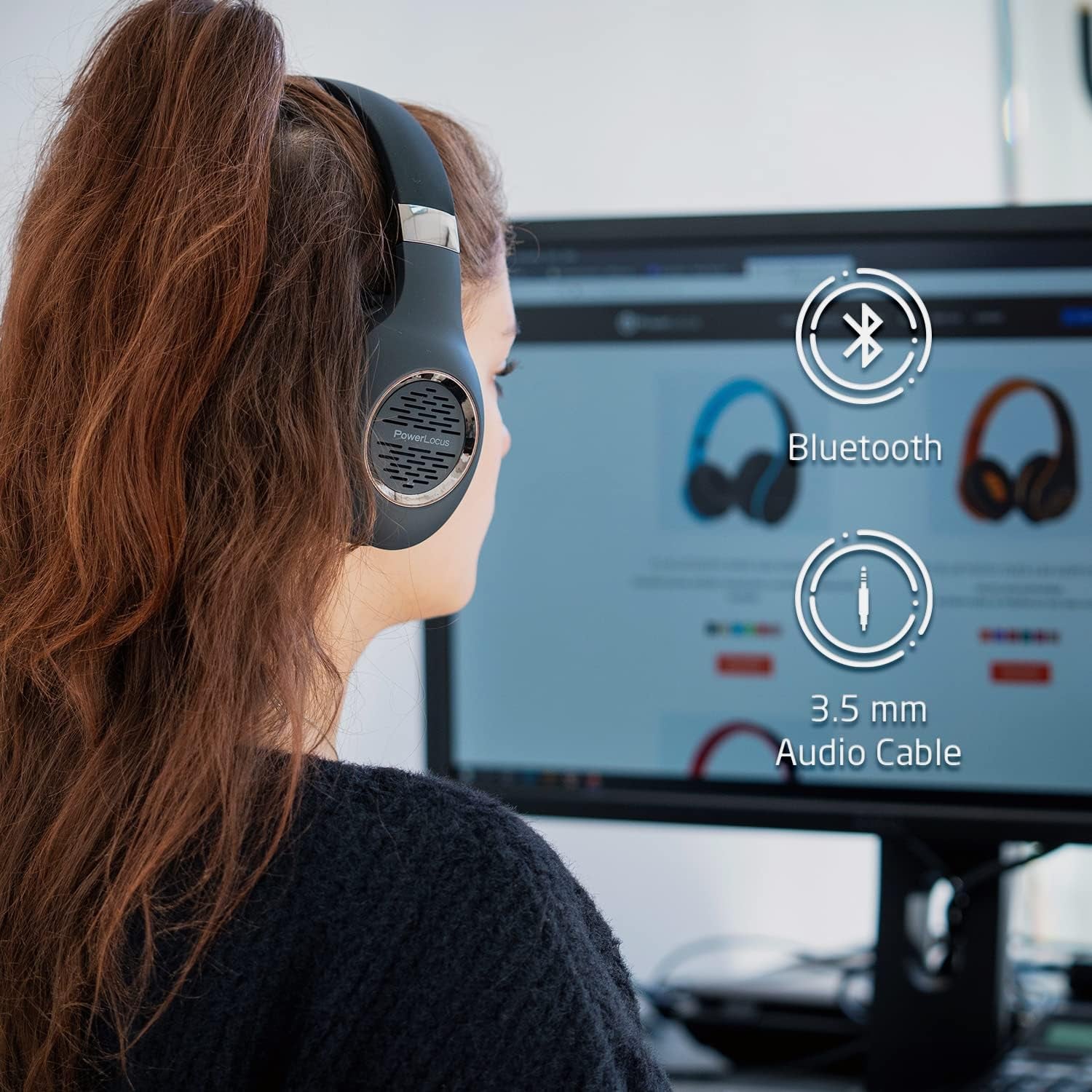 Bluetooth Headphones Over-Ear, Powerlocus Wireless Headphones, Hi-Fi Stereo Deep