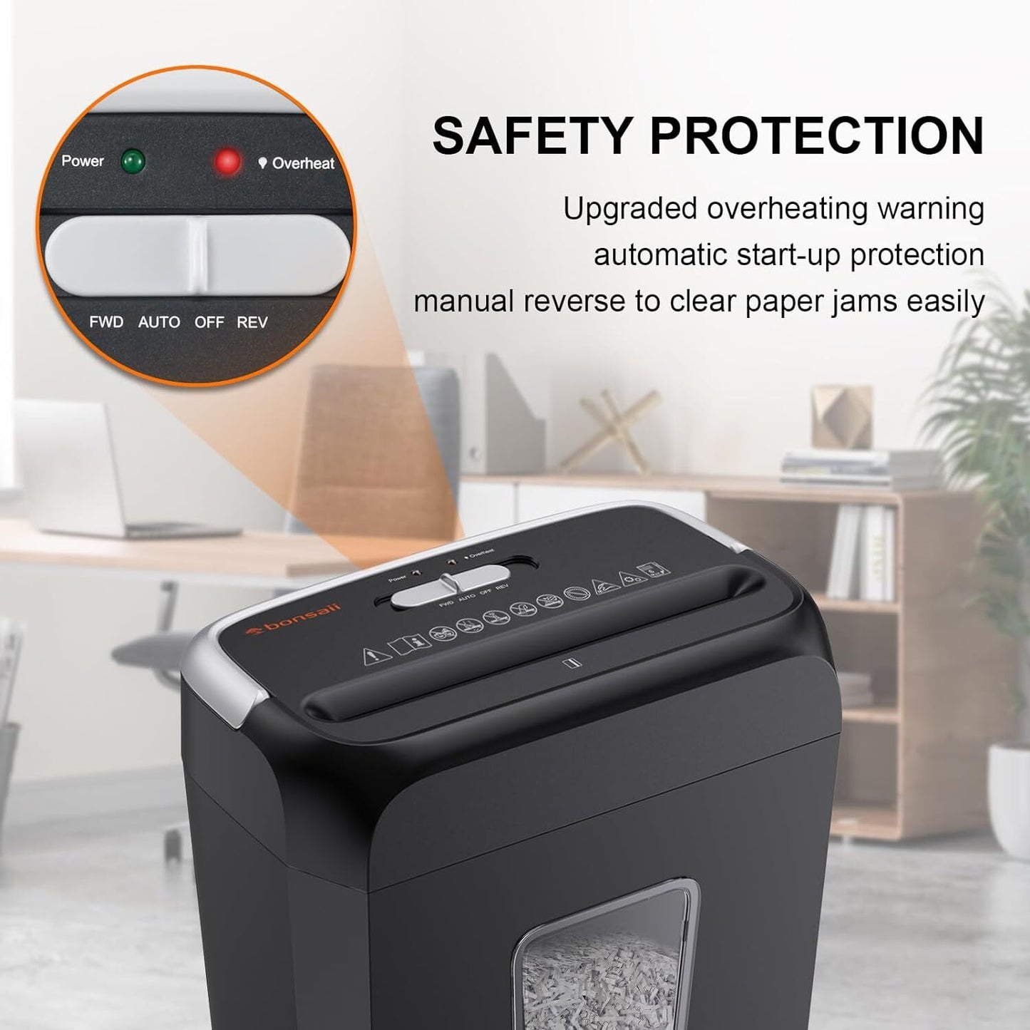 Commercial Paper Shredder Industrial 6/8 Sheet Cross Cut Heavy Duty Home Office