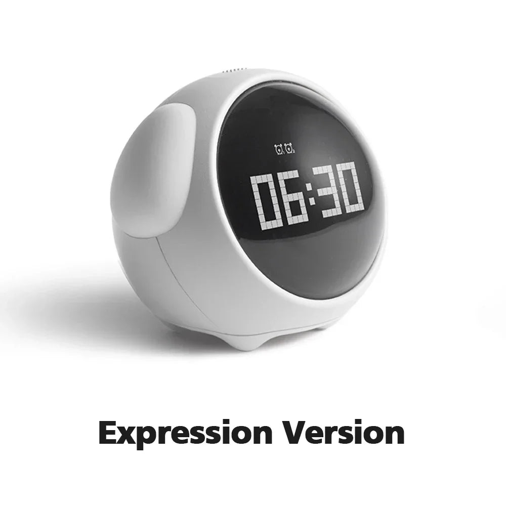 Cute Expression Alarm Clock Snooze Child Kids Digital Alarm Clocks Voice Control Intelligence LED Night Light Alarm Clock