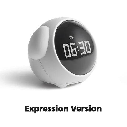 Cute Expression Alarm Clock Snooze Child Kids Digital Alarm Clocks Voice Control Intelligence LED Night Light Alarm Clock