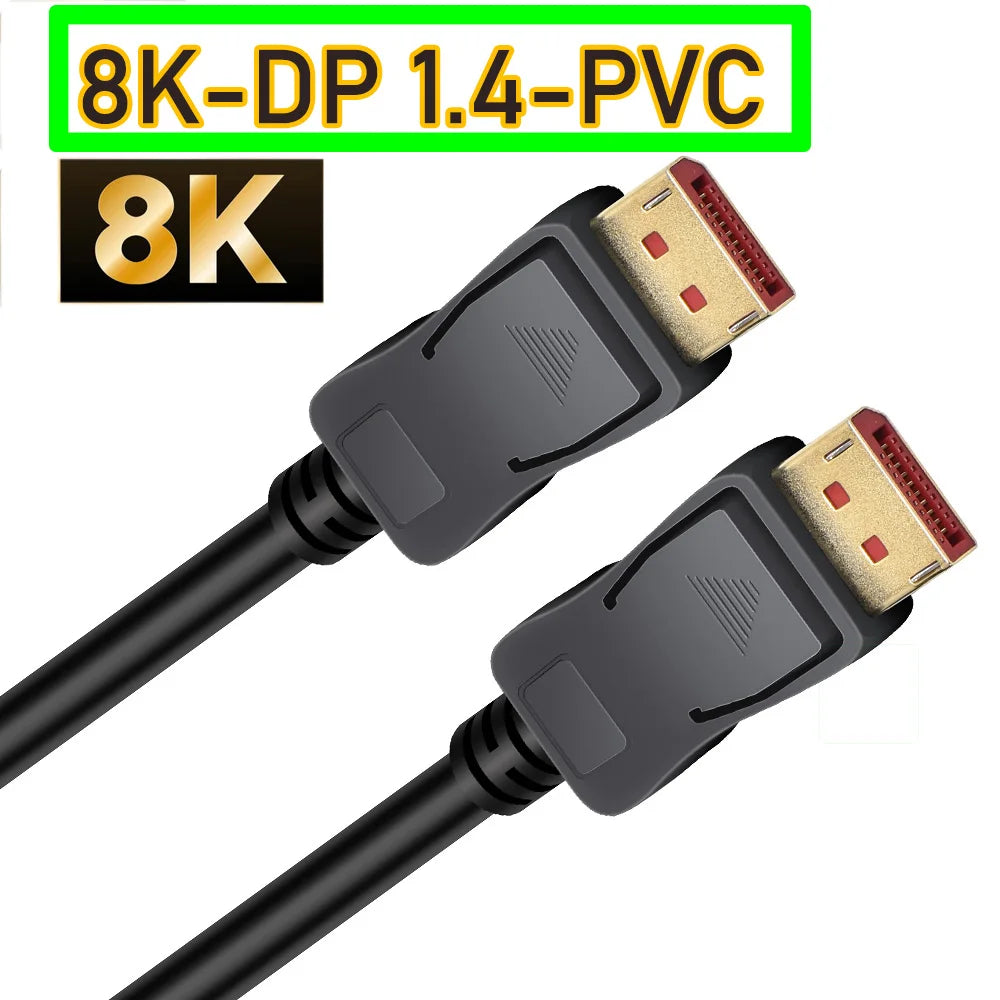144Hz Displayport Cable 16K 8K Displayport 2.0 Cable Long Displayport Cable 10M,7.5M,5M,3M Displayport 1.4 Monitor Cable DP