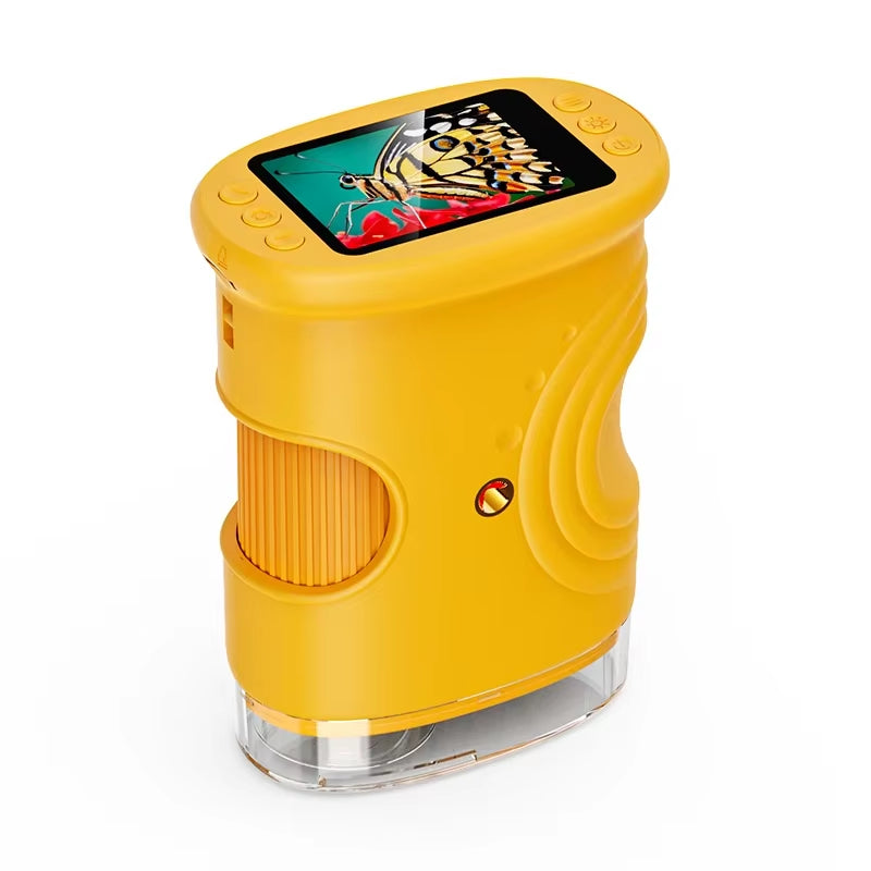 1000X Handheld Microscope for Kids 2.0" Screen Rechargeable Mini Pocket Digital Microscopes Portable Edu Gift Children Students