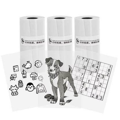 Mini Thermal Printer Sticker Printer with 10Roll Printing Paper Portable Printer Mini Pocket Printer for Journal Notes Kids Gift