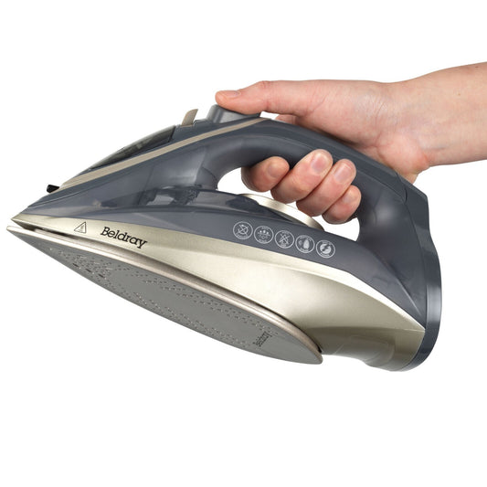 Beldray Cordless Steam Iron 2-In-1 Ceramic Soleplate 230Ml 2600W Titanium