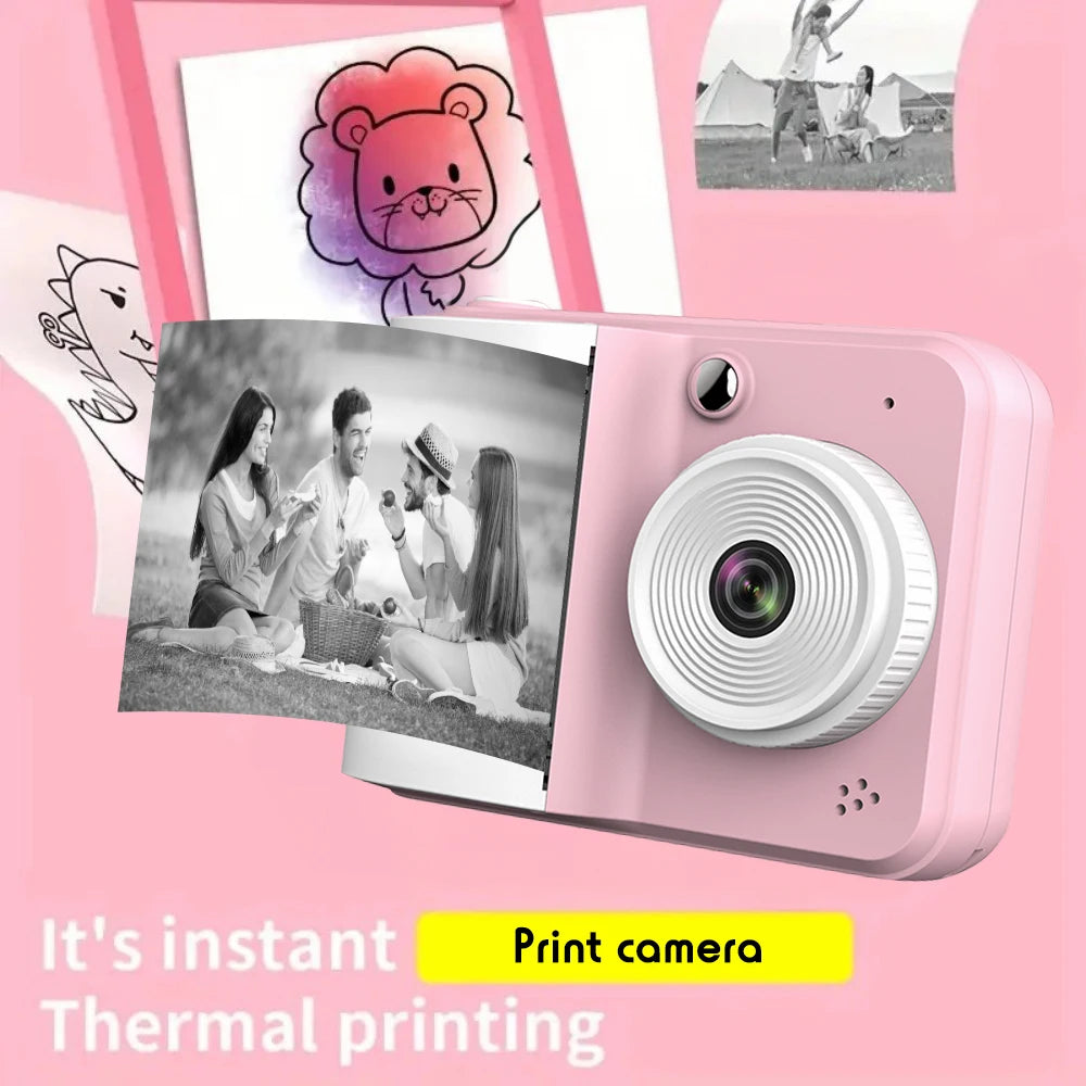 Children Digital Camera Instant Print Toys for Kids Thermal Print Camera HD 1080P Photo Printing Camera with 3 Rolls Print Paper