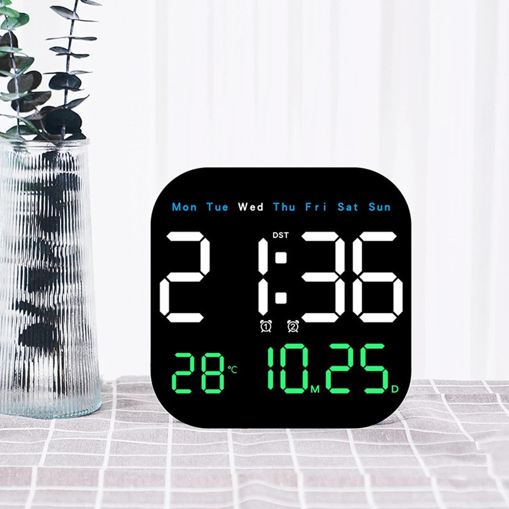 Digital Wall Clocks Temperature Date Week Dispaly Electronic Table Clock 12/24H