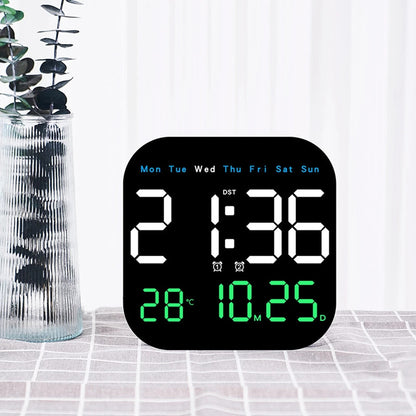 Digital Wall Clocks Temperature Date Week Dispaly Electronic Table Clock 12/24H