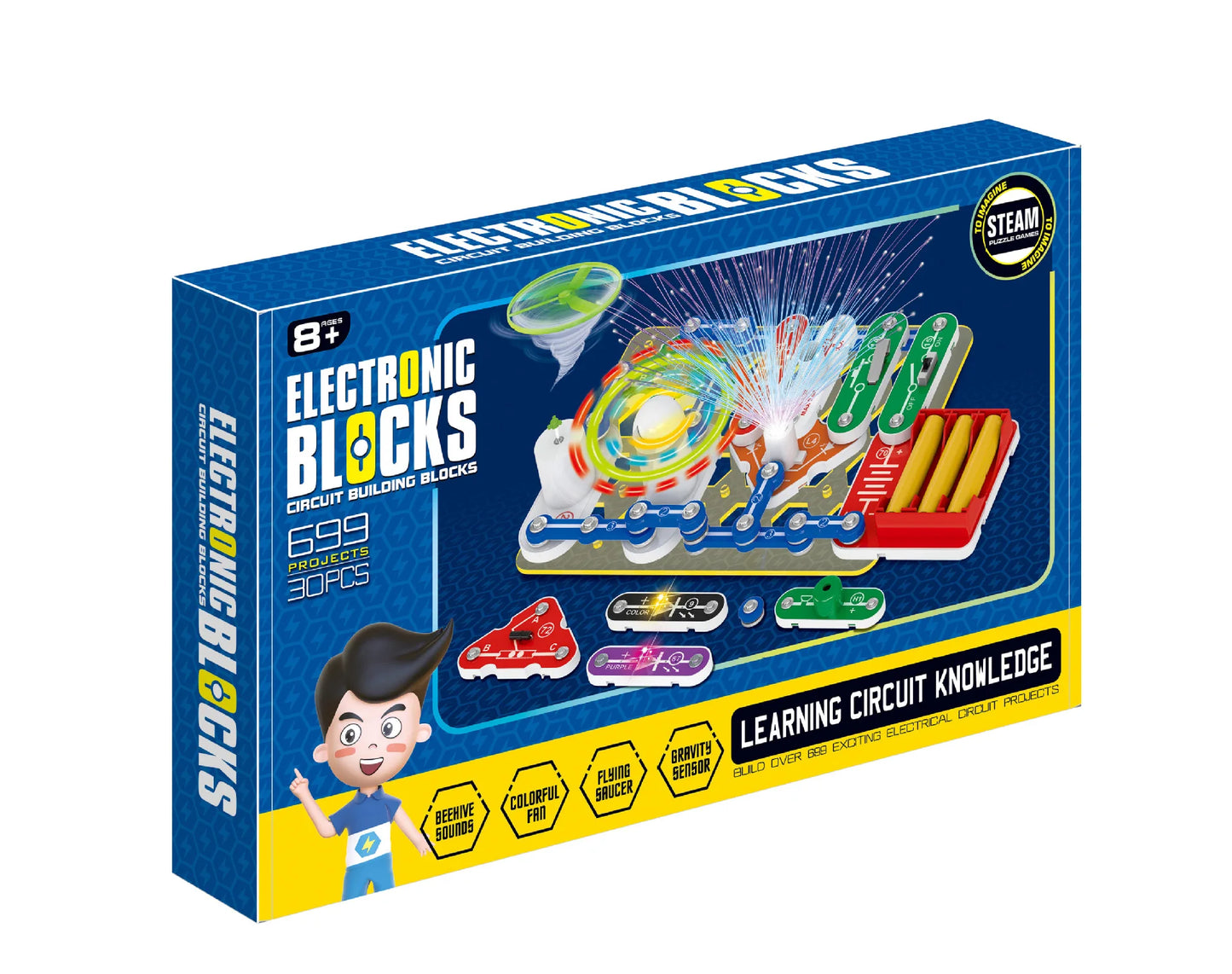 ANU New Circuit Electronic Building Block Scientific Experiment Educational Children'S Assembled Toys Electronic Exploration 8+