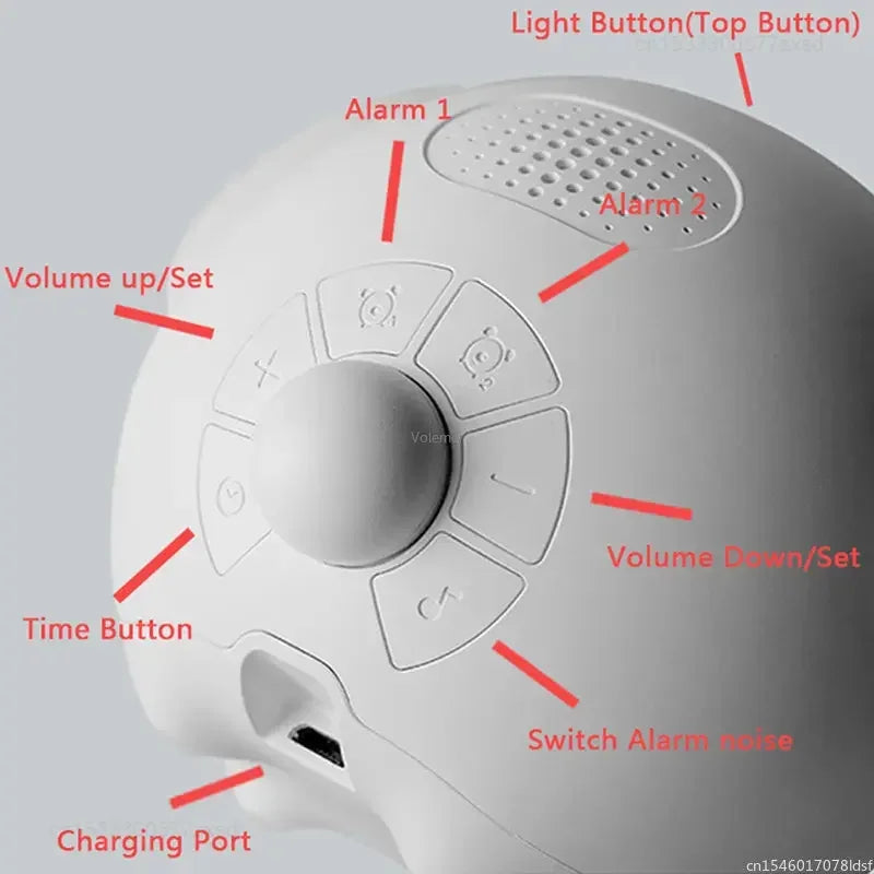 Cute Expression Alarm Clock Snooze Child Kids Digital Alarm Clocks Voice Control Intelligence LED Night Light Alarm Clock
