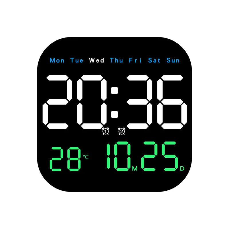 Digital Wall Clocks Temperature Date Week Dispaly Electronic Table Clock 12/24H