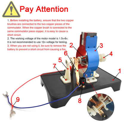 DIY Simple DC Electric Motor Model Assemble Kit for Kids Physics Science Educational Toys