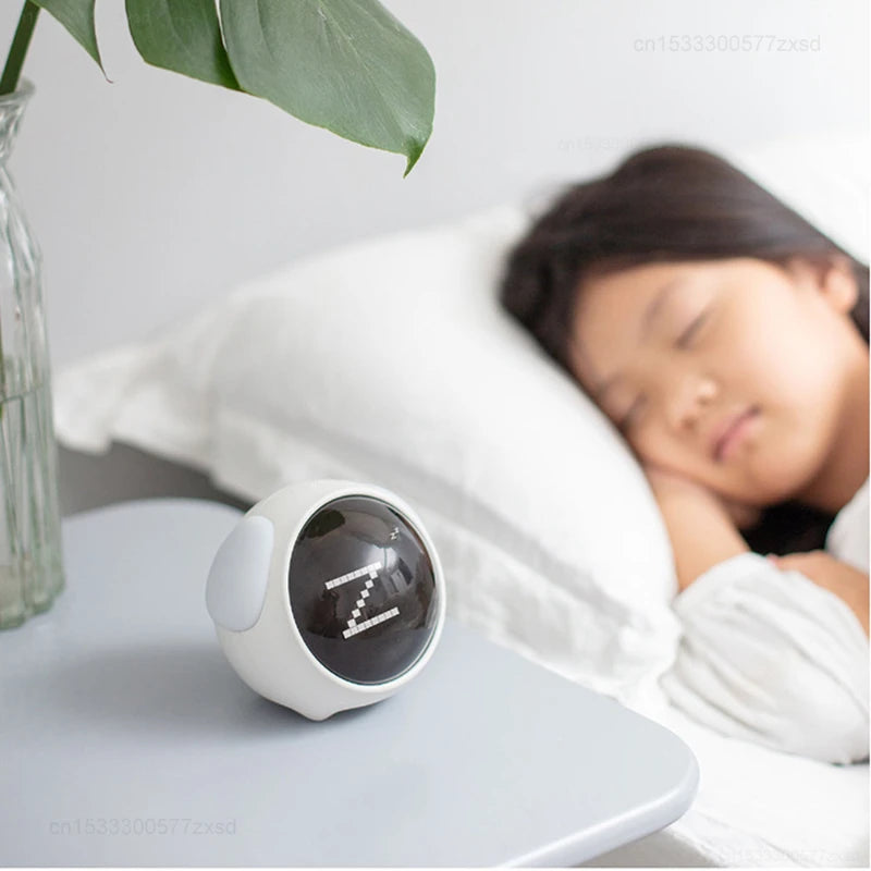 Cute Expression Alarm Clock Snooze Child Kids Digital Alarm Clocks Voice Control Intelligence LED Night Light Alarm Clock