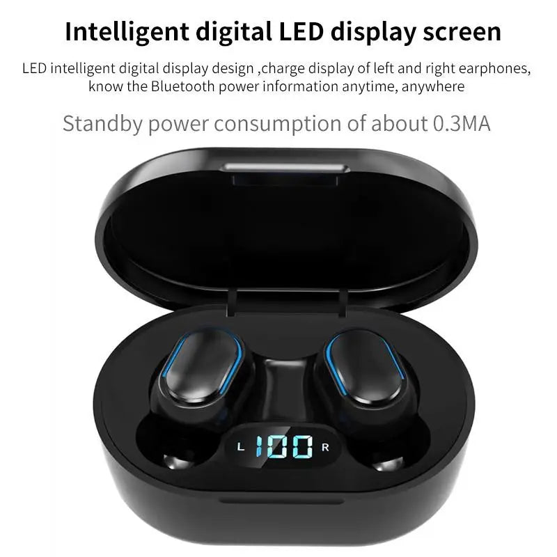E7S TWS Wireless Headphones Bluetooth Earphone Control Sport Headset Waterproof Microphone Music Earphone Work on All Smartphone