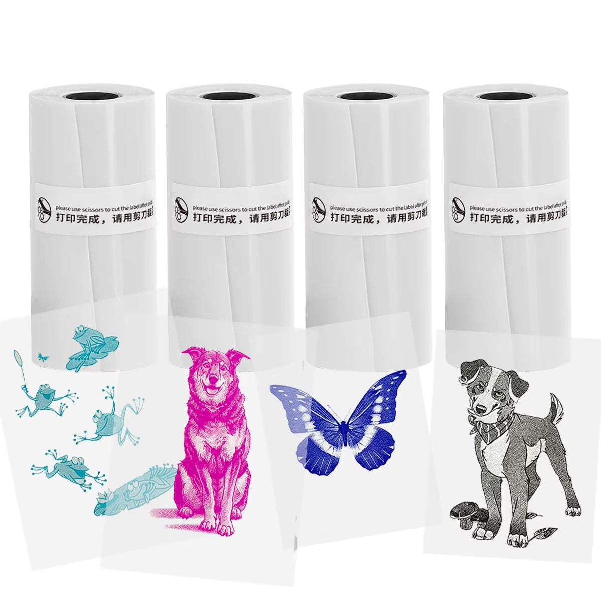 Mini Thermal Printer Sticker Printer with 10Roll Printing Paper Portable Printer Mini Pocket Printer for Journal Notes Kids Gift