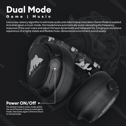 Zombie Cat S5 Bluetooth Headphone Touch Control Wireless Earphones ENC Noise Canceling Foldable over Ear Headset Dual Connection