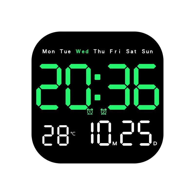 Digital Wall Clocks Temperature Date Week Dispaly Electronic Table Clock 12/24H