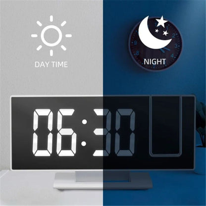 Projection Alarm Clock Projector Mirror Clock Display Temperature Snooze Clocks