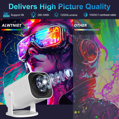 Android 14 P330W Projector HD 1080P 4K Supported Allwinner H723 BT5.3 Smart TV Office Micro Portable Wifi6 Home Theater