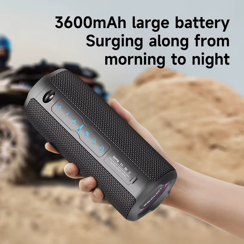 -S49PRO Portable Bluetooth Speaker 20W IPX6 Waterproof,Micro SD Card,Aux-In Plug,10H Playtime,Rgb Light Wireless Stereo