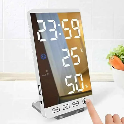 Alaways on Table Clocks Temperature Electronic LED Clocks Mini Music Digital Alarm Clock Backlight Snooze Mute Calendar Desktop