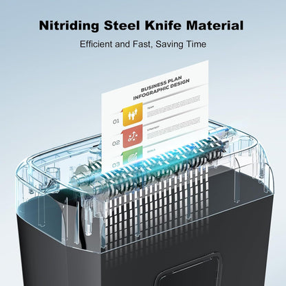 Commercial Paper Shredder Industrial 6/8 Sheet Cross Cut Heavy Duty Home Office