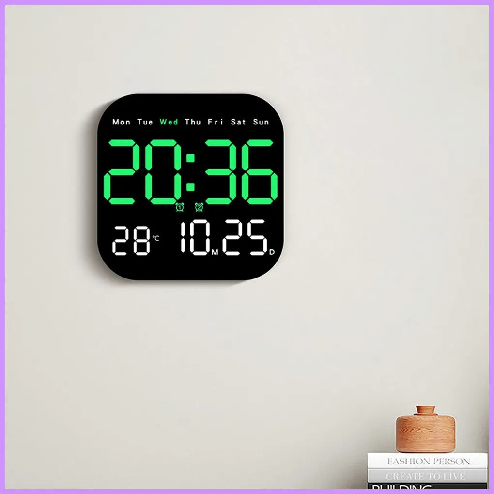 Digital Wall Clocks Temperature Date Week Dispaly Electronic Table Clock 12/24H
