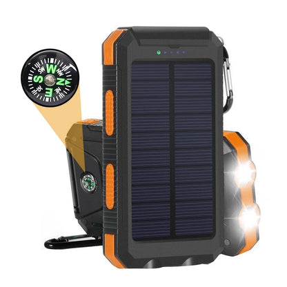 20000Mah Solar Power Banks Portable External Battery Pack with LED Light Compass Outdoor Backup Power