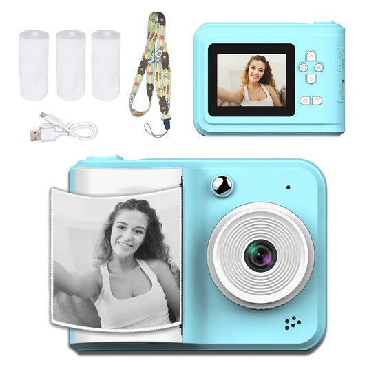 Children Digital Camera Instant Print Toys for Kids Thermal Print Camera HD 1080P Photo Printing Camera with 3 Rolls Print Paper