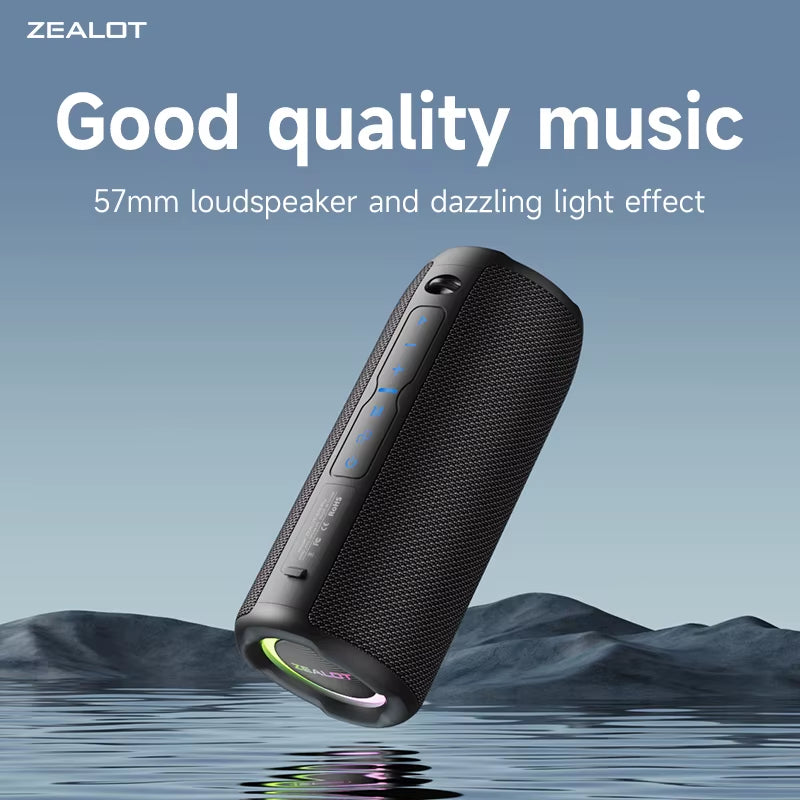 -S49PRO Portable Bluetooth Speaker 20W IPX6 Waterproof,Micro SD Card,Aux-In Plug,10H Playtime,Rgb Light Wireless Stereo