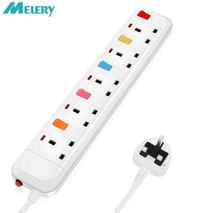 Power Strip Surge Protection UK Electric Plug Adapter 2M Extension Lead 4 Gang/Way 2 USB Mountable Individually Switched