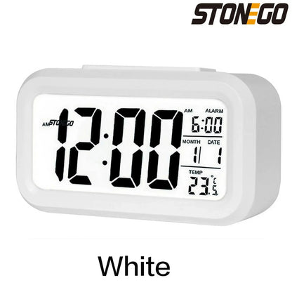 Alaways on Table Clocks Temperature Electronic LED Clocks Mini Music Digital Alarm Clock Backlight Snooze Mute Calendar Desktop