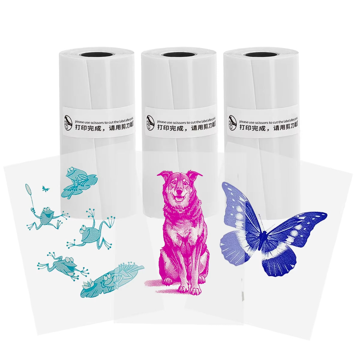 Mini Thermal Printer Sticker Printer with 10Roll Printing Paper Portable Printer Mini Pocket Printer for Journal Notes Kids Gift